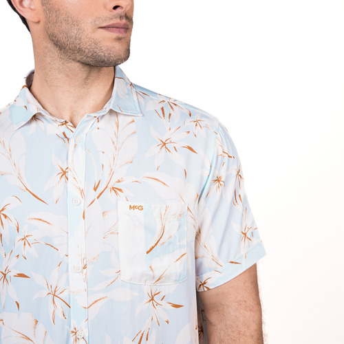 Camisa M/c Bowery Estampada Viscosa Regular Fit