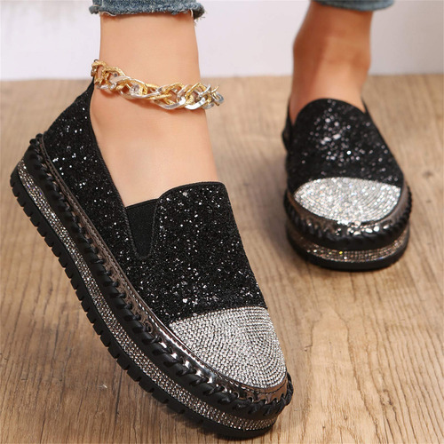 Zapatos I Mujer Rhinestone Suela Plana De Un Solo Pie Pa4i