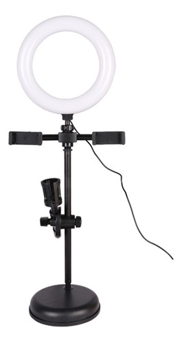 Luz De Anel Led Para Selfie De 16 Cm Com Suporte Duplo Para