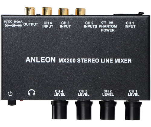 Anleon Mx200 Mixer Estéreo Compacto De 4 Canales