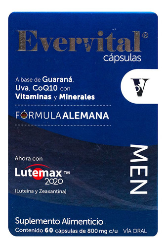 Evervital Men Suplemento Alimenticio 60 Cápsulas Na