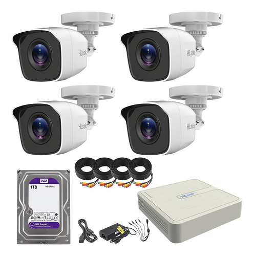 Kit Circuito Cerrado 4 Cámaras Hd Cctv 1 Tb Purple 1 Metal