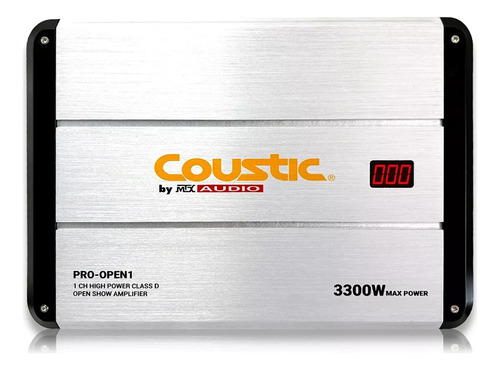 Amplificador Clase D 1ch Coustic Pro-open1 3300w Open Show Color Gris