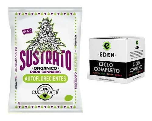 Cultivate Sustrato Autofloreciente 25 Lt Eden Ciclo Completo