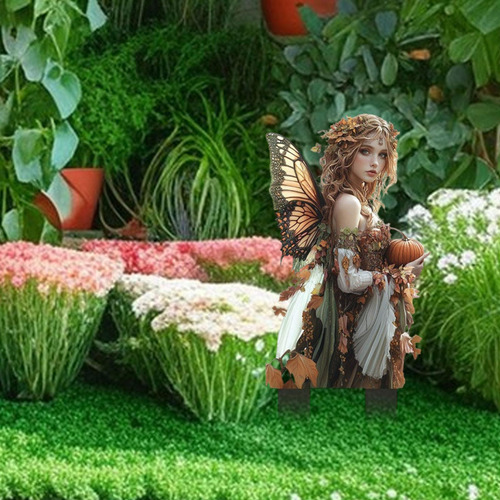 Estaca De Jardín Con Escena De Hadas Plana 2d, Estaca Para