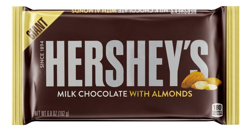Chocolate ao Leite com Amêndoas Hershey's  sem glúten pacote 192 g
