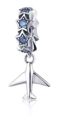 Charm Modelo Avión Estrellas Plata 925 + Regalos