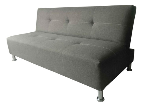 Sofa Cama Moderno Muy Cómodo Y Práctico Gris Liso