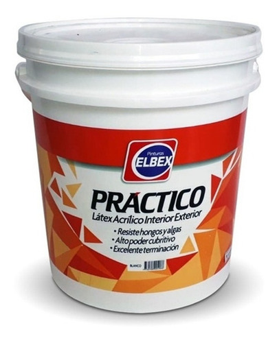 Pintura Latex Elbex Practico 18 Lts. Blanca Int-ext