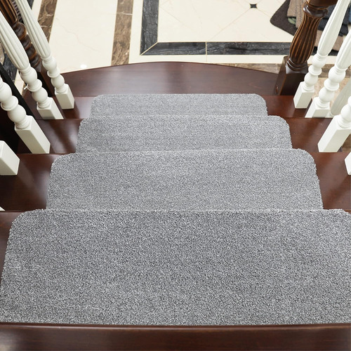 Alfombras Para Escalera Antideslizante Gris 4 Pcs.