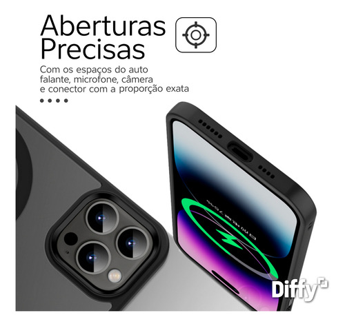 Capa Para iPhone 12 Ao 16 Magnética Carbon - Diffy