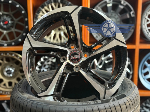 4 Rines 16 Deportivos 4-100 Beat Spark Sonic Aveo Vw Versa Machine Black