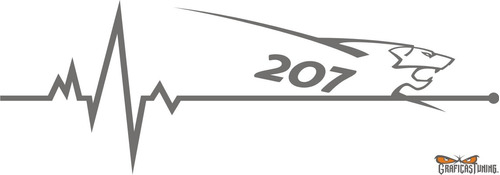 Imagen 1 de 4 de Calco Peugeot 207 En Mi Sangre 20 X 7 Cm - Graficastuning 
