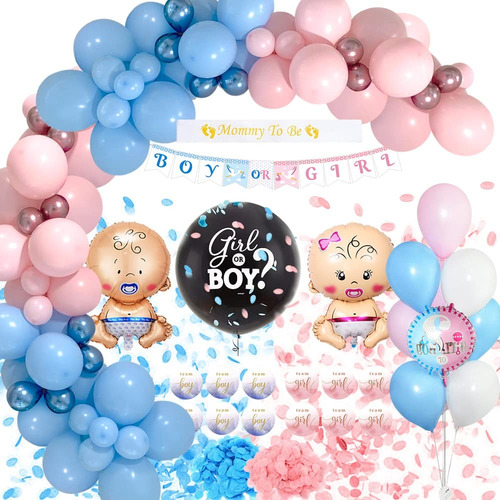 Juego De Globos Decorativos Para Revelar El Género Del Bebé Color Azul Gender Reveal Balloon