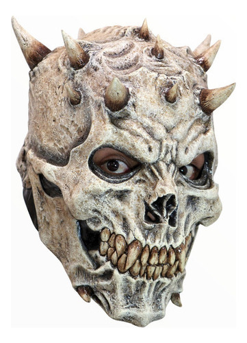 Máscara De Cráneo Con Picos Cuernos Calavera Halloween Color Beige Skull