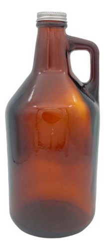 Botellón Growler Liso De Vidrio Ámbar Liso 1.9 Litros