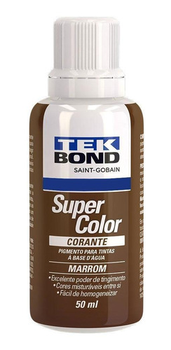 Corante Liquido Para Tintas Super Color Marrom 50ml Tek Bond
