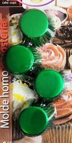 Capacillos Verdes Metalizados Para  Minicupcakes,trufas 80un