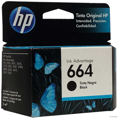 Cartucho Tinta Hp 664 Negro F6v29al Original 1115 2135 2675