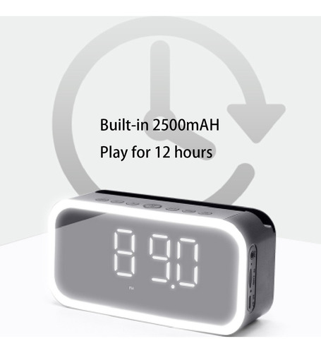 Reloj Despertador Digital Con Altavoz Bluetooth Y Led