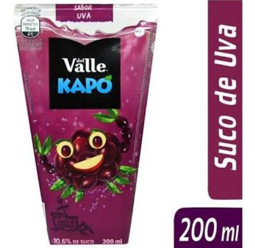 Suco Del Valle Kapo Sabor Uva 200ml - Kit Com 12
