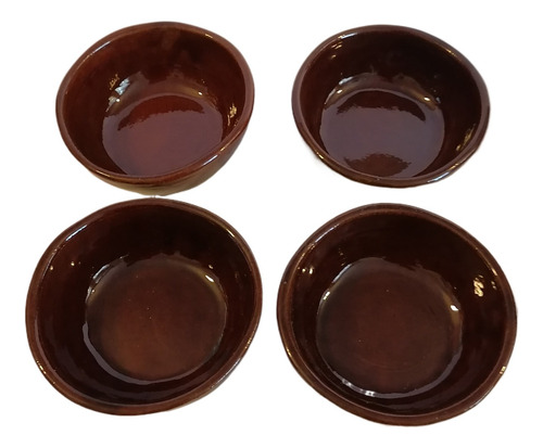 4 Platos Hondos De Barro Libre De Plomo Certificado (500 Ml)
