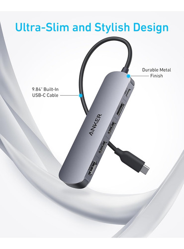 Hub Usb-c Anker (5 En 1), Hdmi 4k@30hz Con 100 W De Poten...