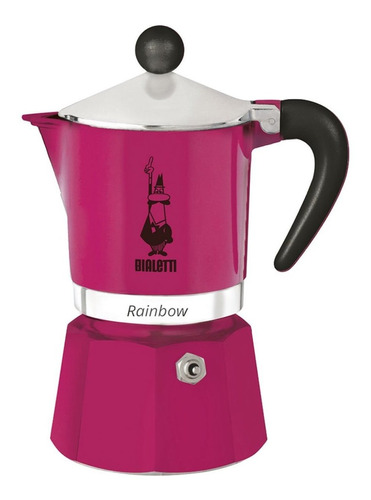 Cafetera Bialetti Rainbow 6 Cups manual fucsia italiana