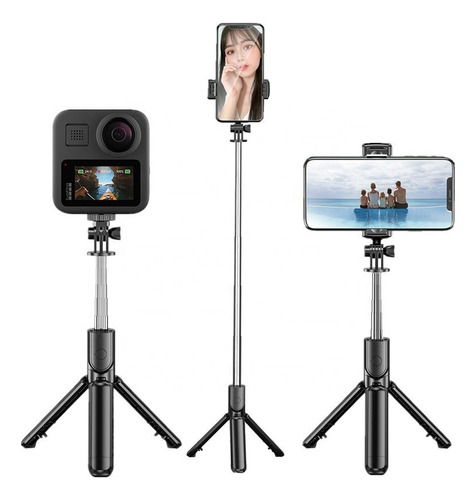 Pau Selfie E Tripé Controle Bluetooth Sem Fio iPhone Android