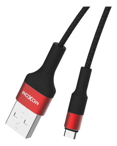 Cable Micro Usb 3 M Carga Rapida Metros Reforzado Para Ps4 Color Negro/Rojo