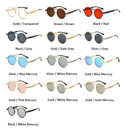 Gafas De Sol Clásicas De Estilo Punk Para Mujer Con Espejo A