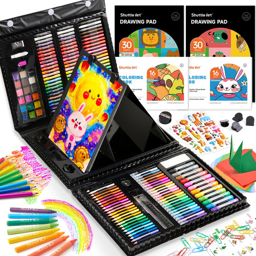 Art Set Shuttle Art 335 Pieces W/ Trifold Easel For Kids