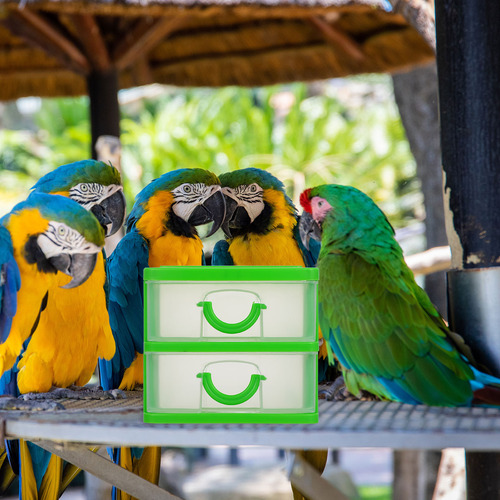Caja De Comida Pet Plaything Parrot Training Con Cajón