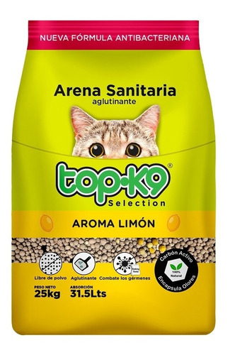 Arena Sanitaria Aglutinante Para Gatos 25 Kg Top K9 Pethome