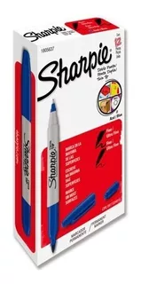 Sharpie Marcador Twin Tip Azul Caja C/12pzs.