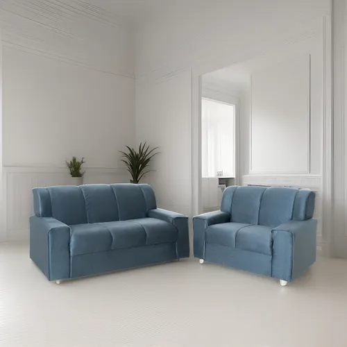 Juego De Living 3+2 Cuerpos Sofa Tela Rojo Costa Rica Color Gris