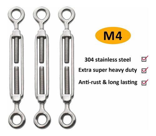 Augiimor 5 Repuesto M4 Ojo Tensor Cuerda Tension 304