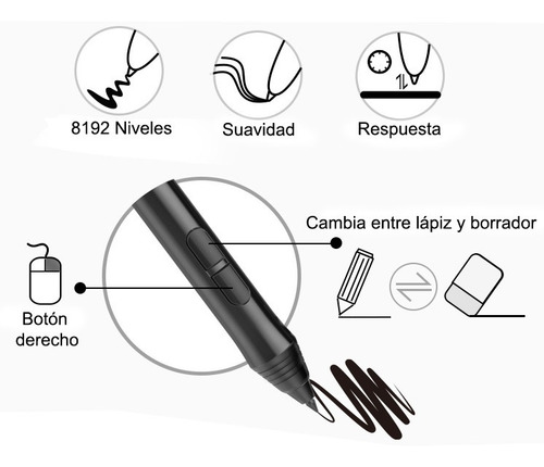 Imagen 9 de 9 de Tableta Grafica Digitalizadora Veikk A50 10x6 + Android