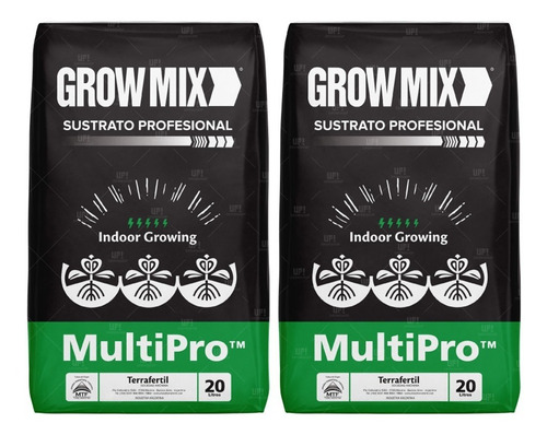 Sustrato Growmix Tierrafertil Multripro 20 Lts 2 Unidades