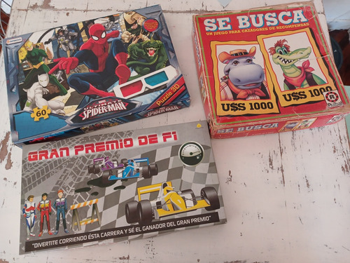 Lote Juegos Mesa Se Busca Spiderman Rompecabezas Autos