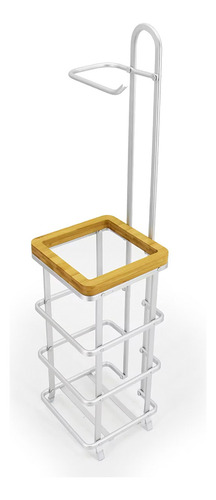 Porta Rollos Aluminio Con Bambú Bergdoff Home Color Blanco