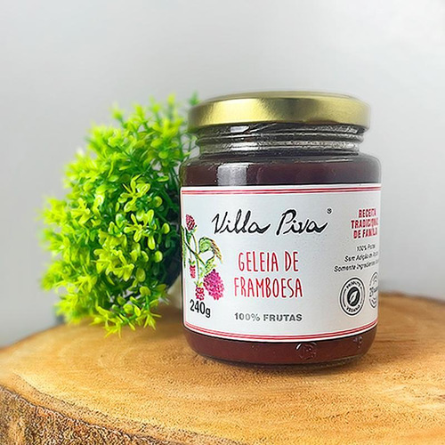 Kit 2x: Geleia Framboesa 100% Frutas Sem Adição Açúcar Villa