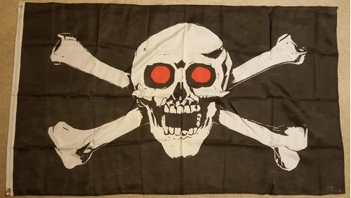 Bandera Pirata Mantel Ojos Rojos Muerte 150x87cm C/detales