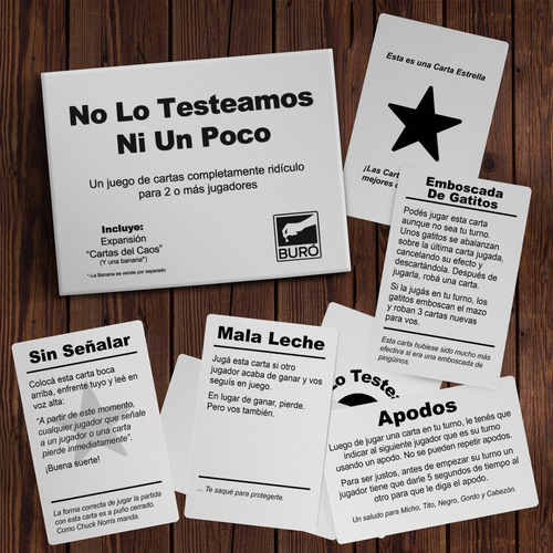 Juego de cartas No lo testeamos ni un poco Buró
