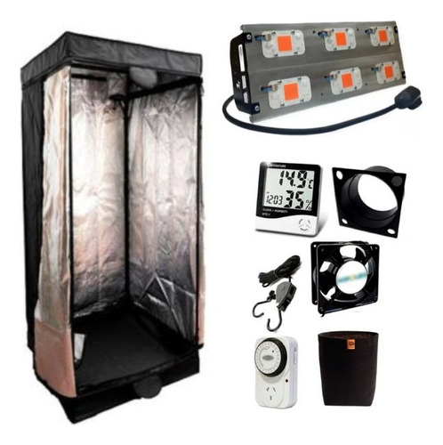 Combo Full Kit Indoor Carpa 60x60 + Led 300w Completo