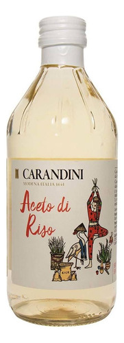 Vinagre de Arroz Botella de Vidrio Carandini Italia 500 ml