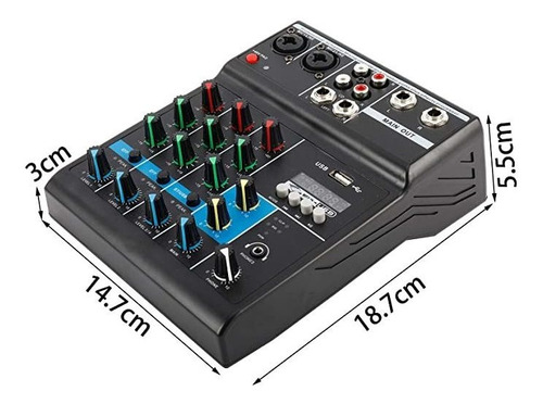 Imagen 4 de 7 de Patioer 4 Canales Mini Usb Audio Mixer Amplificador Consola.
