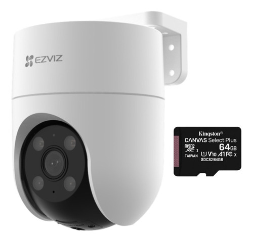 Camara Ezviz 2mp Wifi Sirena Motorizada Luz + Memoria 64gb