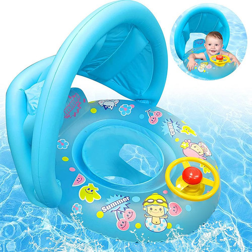 Anillo De Natación Inflable Con Protector Solar Para Bebés
