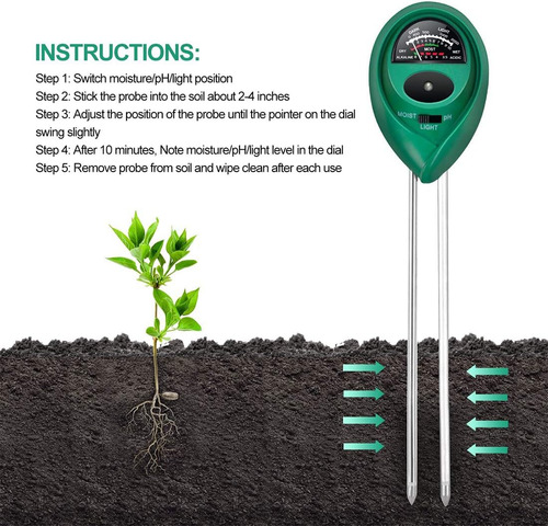 Testador De Solo De Ipower, Kit De 3 Em 1 Metro Para Jardina
